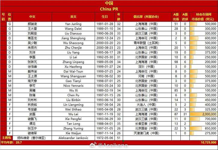 02年世界杯中国队大名单